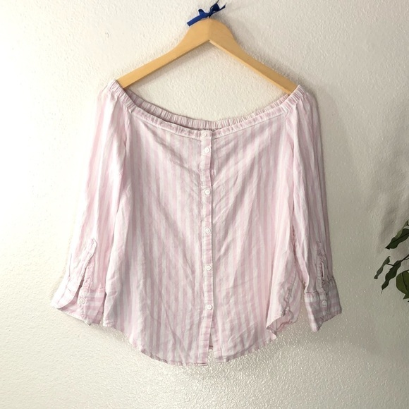 Levi’s Pink and White Striped Off Shoulder Top - Picture 6 of 7
